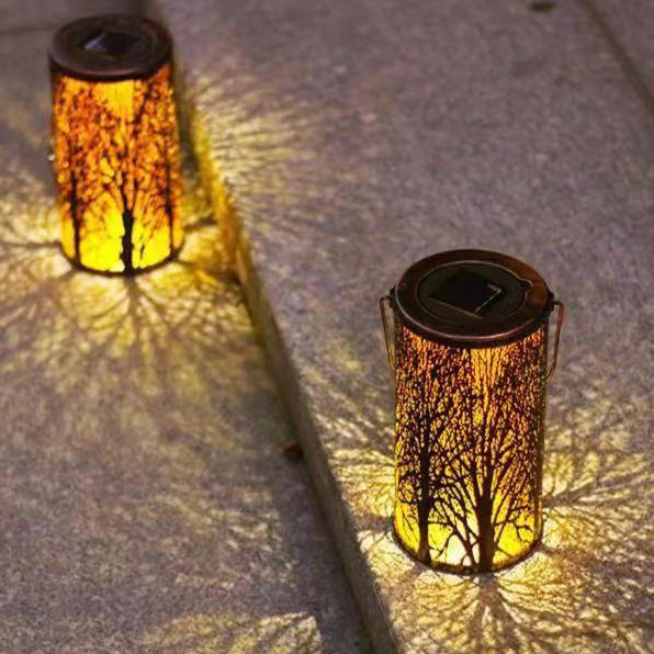 Éclairage paysager à LED en fer cylindrique creux en forme d&