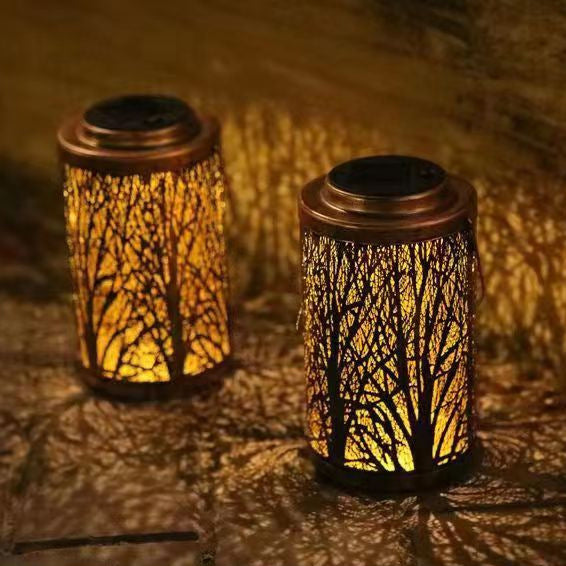 Éclairage paysager à LED en fer cylindrique creux en forme d&