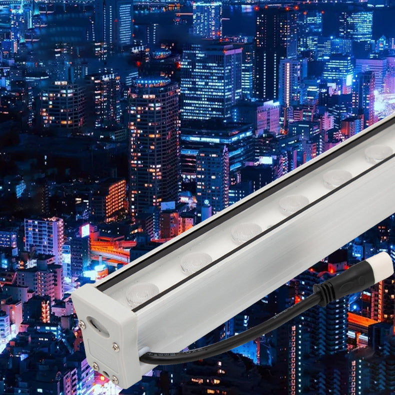 مصباح حائط LED مستطيل بشريط زجاجي معزز بالألمنيوم مقاوم للماء بتصميم بسيط حديث للاستخدام في الفناء الخارجي 