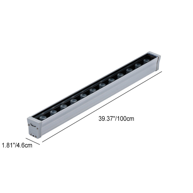 مصباح حائط LED مستطيل بشريط زجاجي معزز بالألمنيوم مقاوم للماء بتصميم بسيط حديث للاستخدام في الفناء الخارجي 