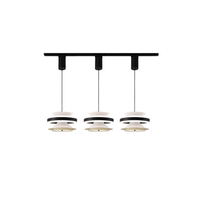 Lámpara colgante LED de giroscopio toroidal móvil de aluminio acrílico nórdico contemporáneo para comedor 