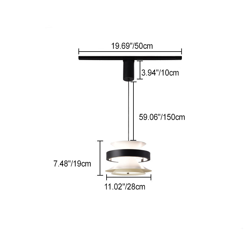 Lámpara colgante LED de giroscopio toroidal móvil de aluminio acrílico nórdico contemporáneo para comedor 