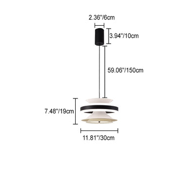 Lámpara colgante LED de giroscopio toroidal móvil de aluminio acrílico nórdico contemporáneo para comedor 