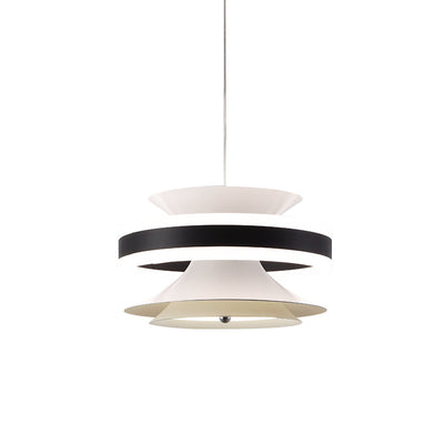Lámpara colgante LED de giroscopio toroidal móvil de aluminio acrílico nórdico contemporáneo para comedor 
