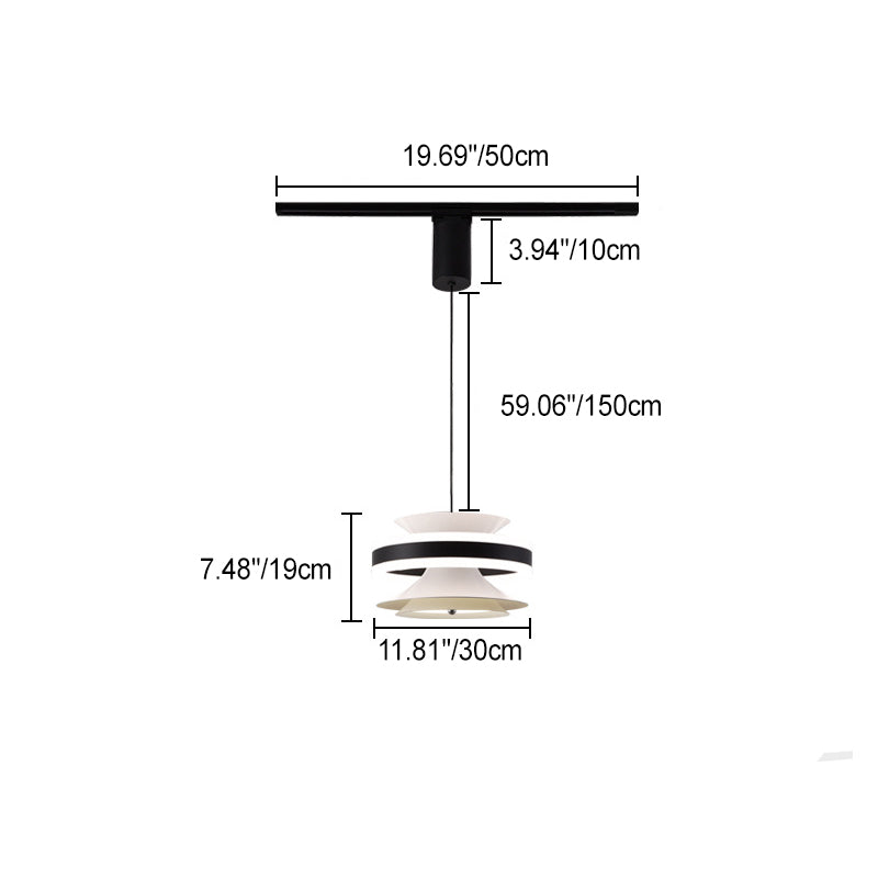 Lámpara colgante LED de giroscopio toroidal móvil de aluminio acrílico nórdico contemporáneo para comedor 