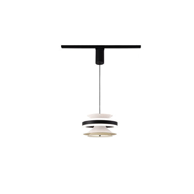 Lámpara colgante LED de giroscopio toroidal móvil de aluminio acrílico nórdico contemporáneo para comedor 