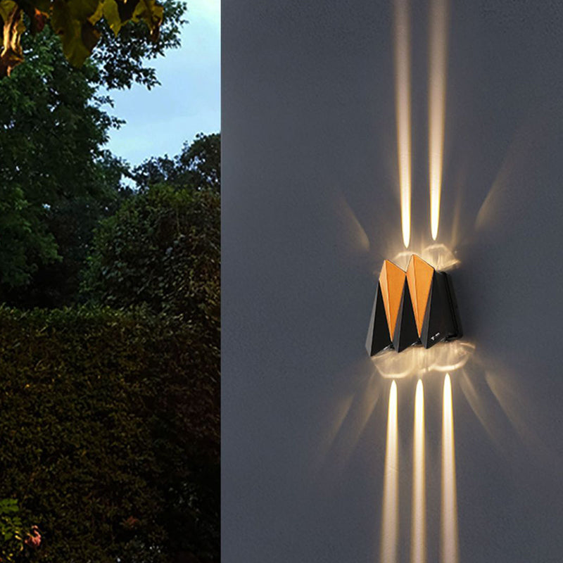 مصباح حائط LED مقاوم للماء من الألومنيوم المعاصر للإضاءة العلوية والسفلية للفناء الخارجي 