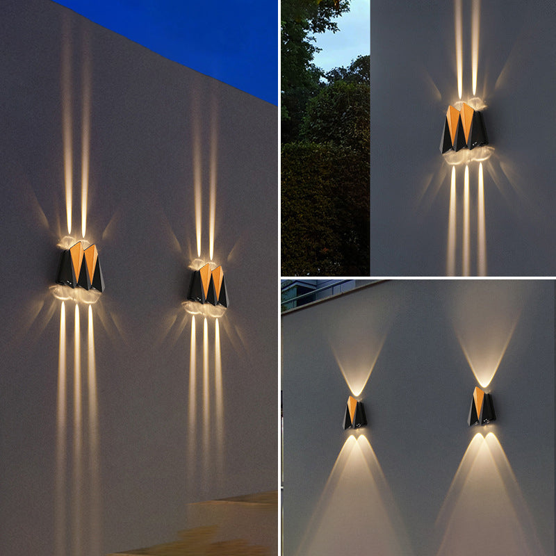 Contemporary Creative Waterproof Aluminum Plane Up And Down LED Wall Sconce Lamp For Outdoor Patio