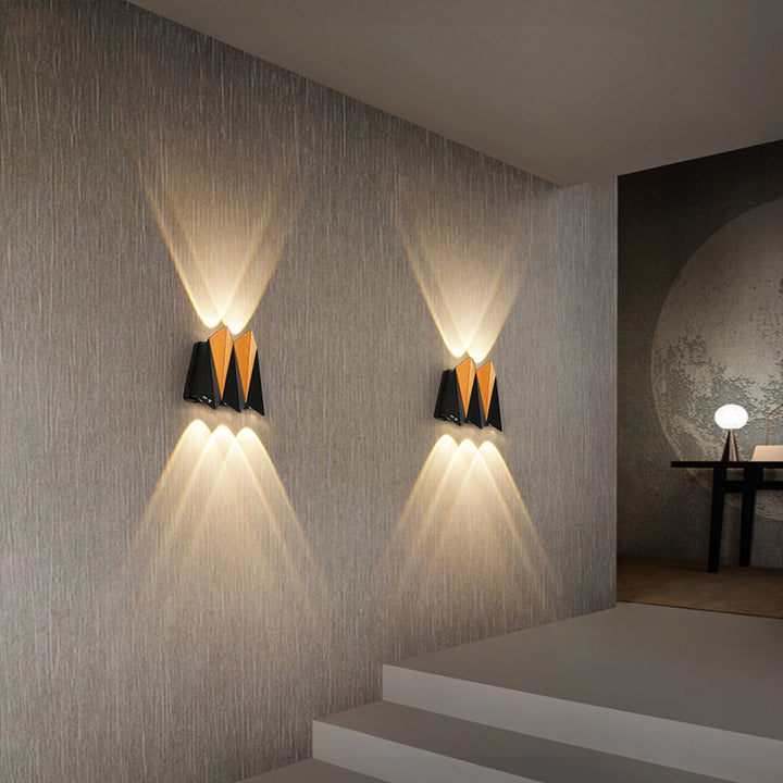 Contemporary Creative Waterproof Aluminum Plane Up And Down LED Wall Sconce Lamp For Outdoor Patio