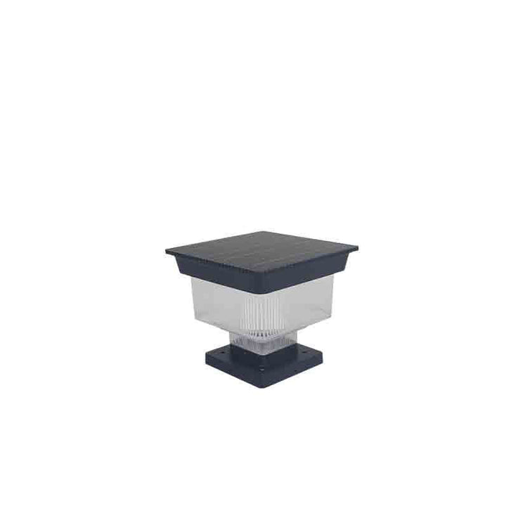 Éclairage paysager LED en aluminium PC carré cylindrique à rayures verticales, étanche et solaire, pour jardin 