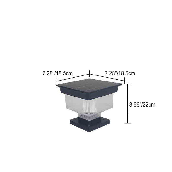 Éclairage paysager LED en aluminium PC carré cylindrique à rayures verticales, étanche et solaire, pour jardin 