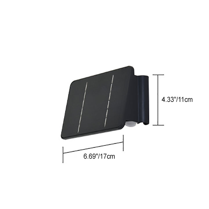 Applique Murale LED Rectangulaire Moderne Minimaliste Solaire Étanche en ABS Acrylique Pour Patio Extérieur 