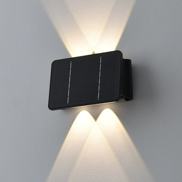Lámpara Aplique de Pared LED Rectangular de ABS Acrílico Impermeable Solar Minimalista Moderna para Patio Exterior 