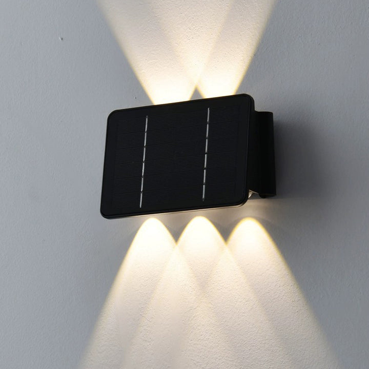 Lámpara Aplique de Pared LED Rectangular de ABS Acrílico Impermeable Solar Minimalista Moderna para Patio Exterior 