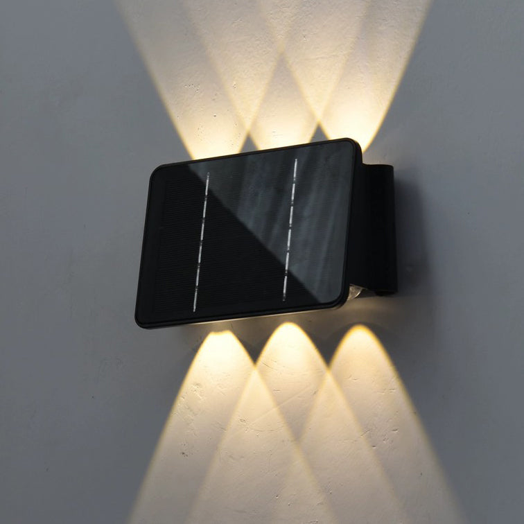 مصباح حائط LED مستطيل من الأكريليك ABS المقاوم للماء بالطاقة الشمسية بأسلوب حديث وبسيط للفناء الخارجي 