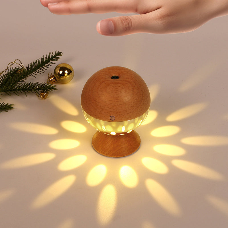 Lampe murale LED à boule de contrôle gestuel rechargeable en bois et métal de simplicité moderne avec lumière de nuit pour chevet 