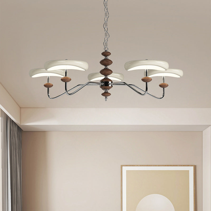 Moderne Retro Eisen Acryl Spalte Runde LED Kronleuchter Für Wohnzimmer 