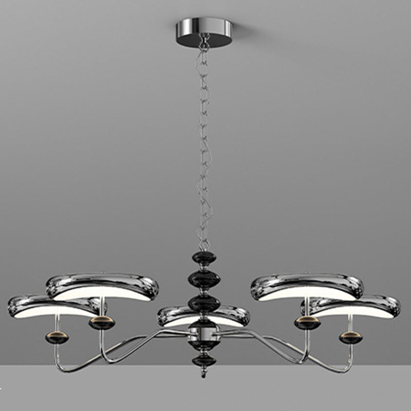 Moderne Retro Eisen Acryl Spalte Runde LED Kronleuchter Für Wohnzimmer 