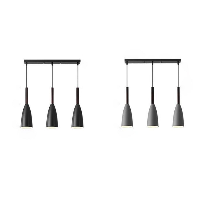 Contemporary Nordic Iron Conical 1/3 Light Pendant Light For Dining Room
