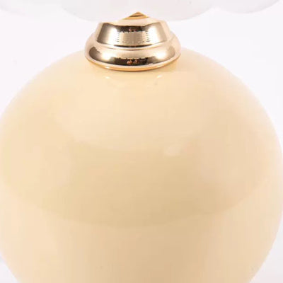 Lampe de table contemporaine nordique en céramique, métal, verre, boule, dôme, pétale à 1 lumière pour chevet 