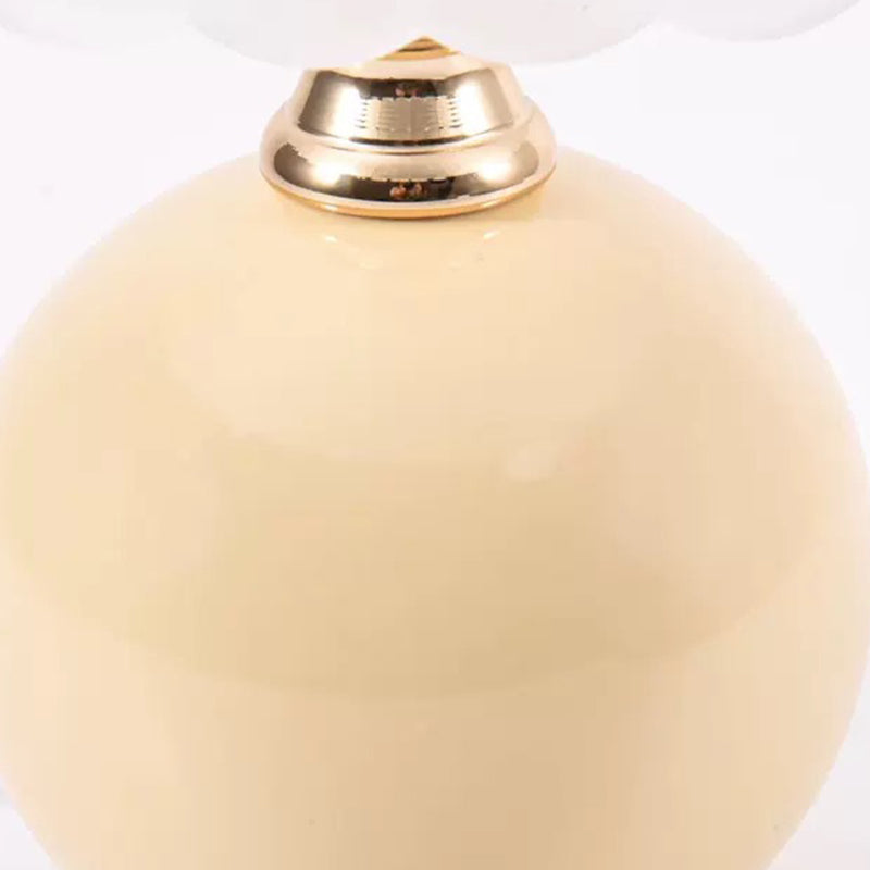 Lampe de table contemporaine nordique en céramique, métal, verre, boule, dôme, pétale à 1 lumière pour chevet 