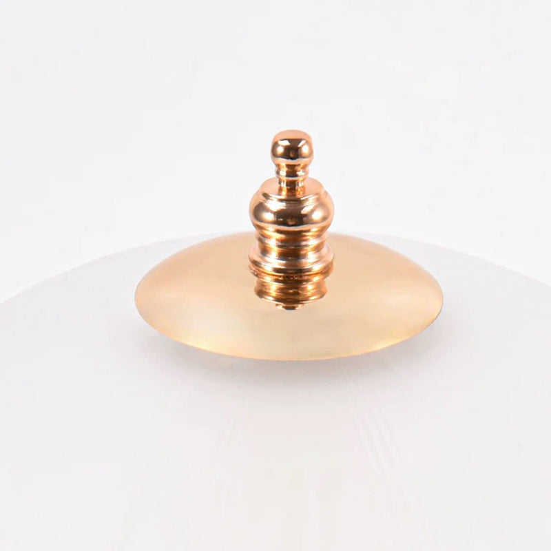 Lampe de table contemporaine nordique en céramique, métal, verre, boule, dôme, pétale à 1 lumière pour chevet 