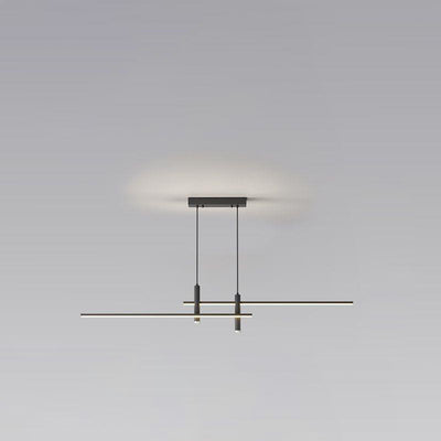 Lustre LED à bande en fer et aluminium minimaliste moderne pour salle à manger 