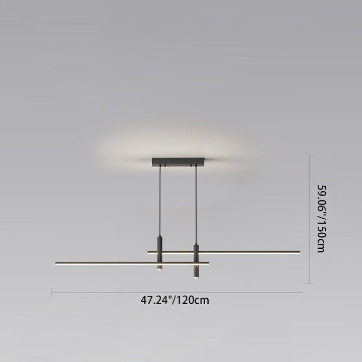 Modern Minimalist Iron Aluminum Silica Strip Spotlight LED Chandeliers Island Light For Dining Room