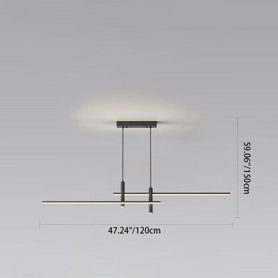 Lustre LED à bande en fer et aluminium minimaliste moderne pour salle à manger 