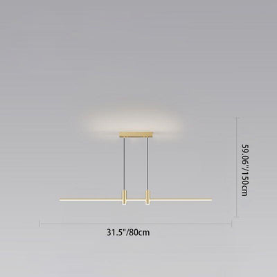 Lustre LED à bande en fer et aluminium minimaliste moderne pour salle à manger 