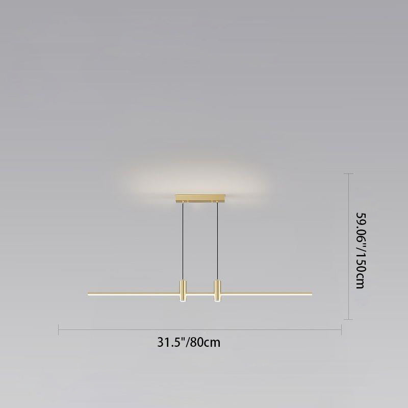Lustre LED à bande en fer et aluminium minimaliste moderne pour salle à manger 
