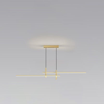 Lustre LED à bande en fer et aluminium minimaliste moderne pour salle à manger 