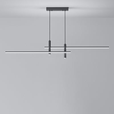 Lustre LED à bande en fer et aluminium minimaliste moderne pour salle à manger 