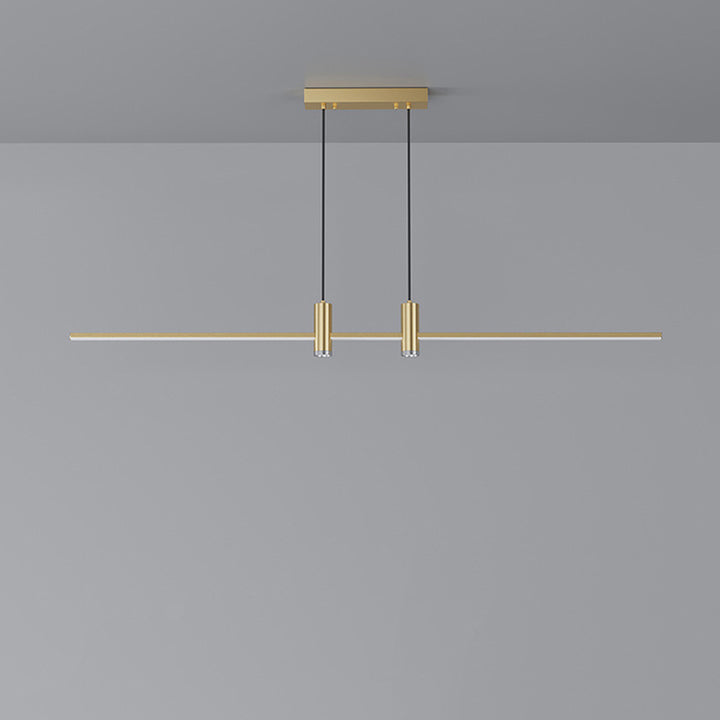 Modern Minimalist Iron Aluminum Silica Strip Spotlight LED Chandeliers Island Light For Dining Room