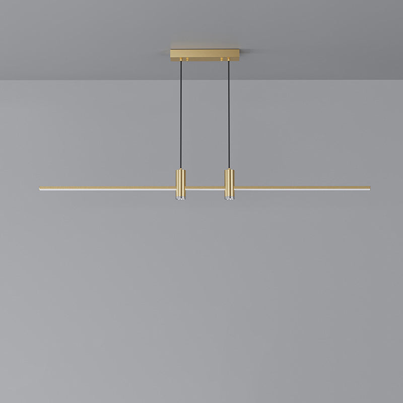 Lustre LED à bande en fer et aluminium minimaliste moderne pour salle à manger 