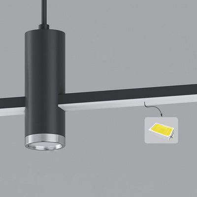 Lustre LED à bande en fer et aluminium minimaliste moderne pour salle à manger 