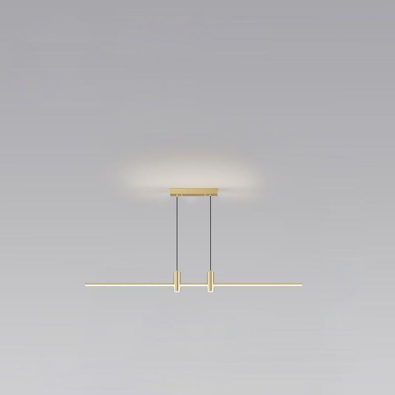 Lustre LED à bande en fer et aluminium minimaliste moderne pour salle à manger 