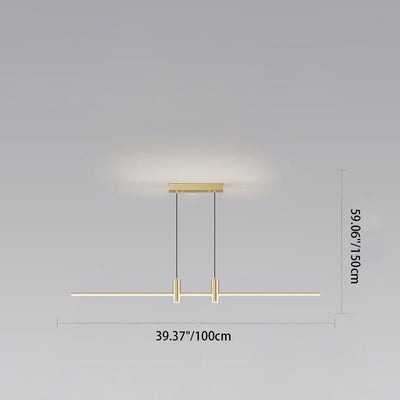 Lustre LED à bande en fer et aluminium minimaliste moderne pour salle à manger 