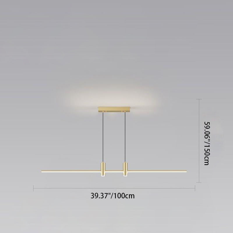 Lustre LED à bande en fer et aluminium minimaliste moderne pour salle à manger 