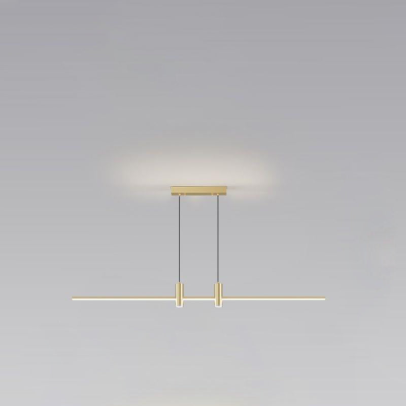 Lustre LED à bande en fer et aluminium minimaliste moderne pour salle à manger 