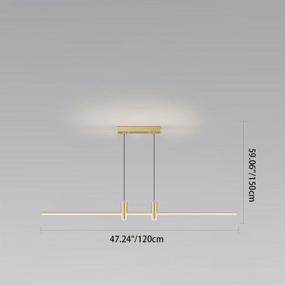 Lustre LED à bande en fer et aluminium minimaliste moderne pour salle à manger 