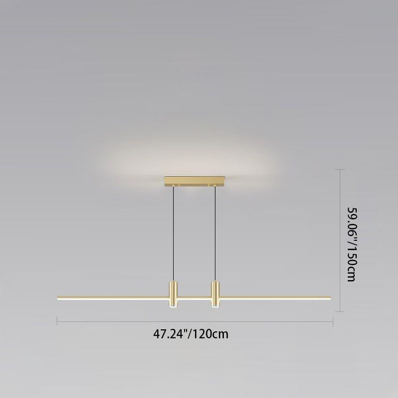 Lustre LED à bande en fer et aluminium minimaliste moderne pour salle à manger 