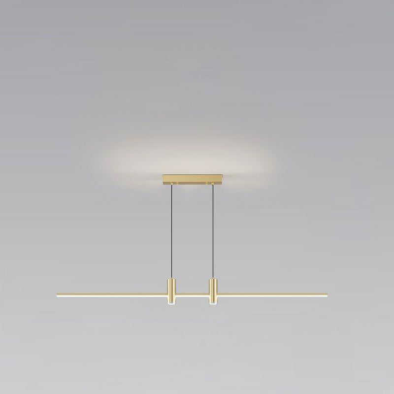 Lustre LED à bande en fer et aluminium minimaliste moderne pour salle à manger 
