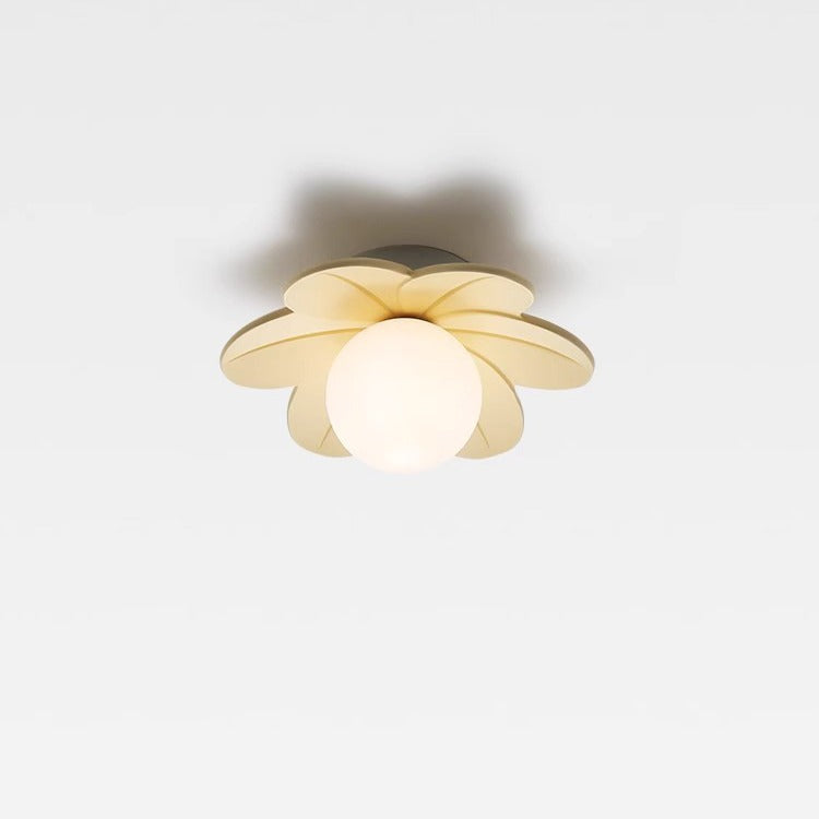 Plafonnier semi-encastré à 1 lumière en résine, métal et verre contemporain scandinave pour couloir 
