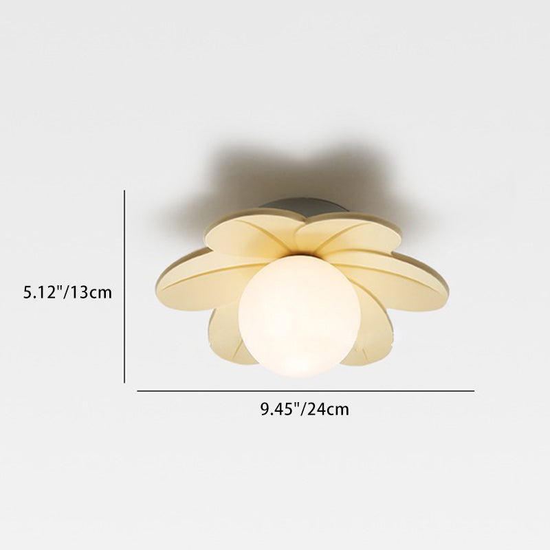 Plafonnier semi-encastré à 1 lumière en résine, métal et verre contemporain scandinave pour couloir 