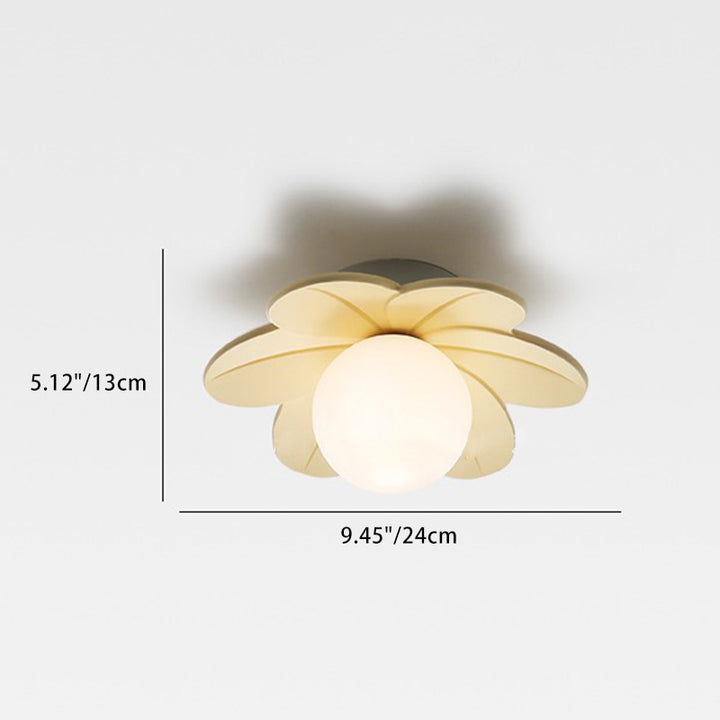 Plafonnier semi-encastré à 1 lumière en résine, métal et verre contemporain scandinave pour couloir 