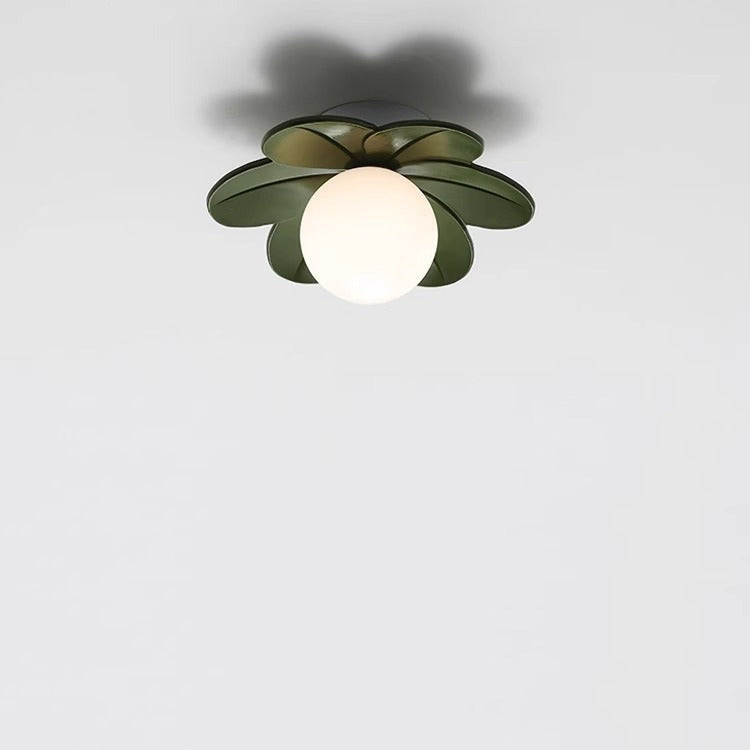 Plafonnier semi-encastré à 1 lumière en résine, métal et verre contemporain scandinave pour couloir 