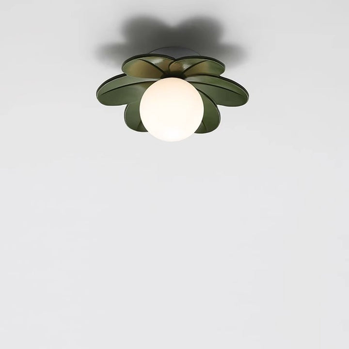 Plafonnier semi-encastré à 1 lumière en résine, métal et verre contemporain scandinave pour couloir 