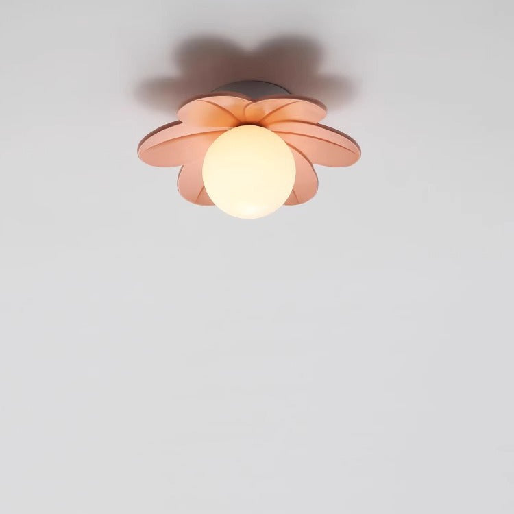 Plafonnier semi-encastré à 1 lumière en résine, métal et verre contemporain scandinave pour couloir 