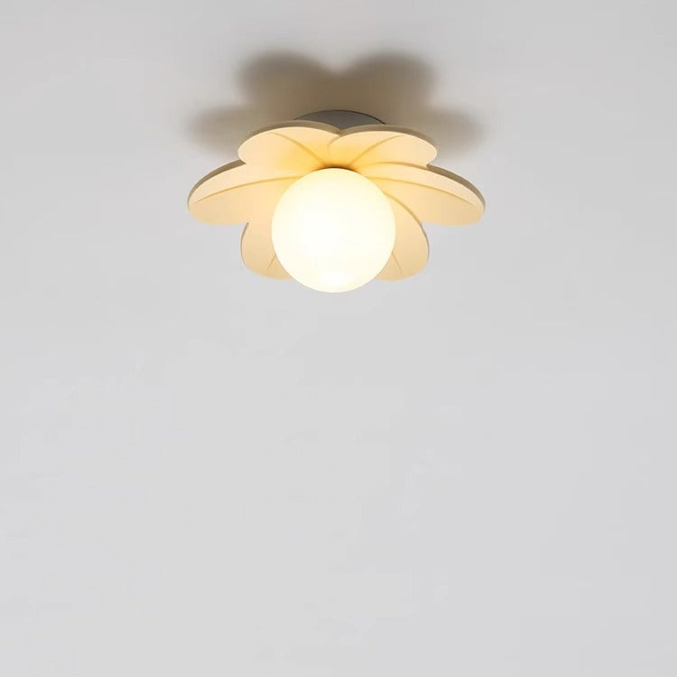 Plafonnier semi-encastré à 1 lumière en résine, métal et verre contemporain scandinave pour couloir 